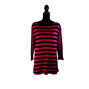 #C59 Women's Cozy Red & Black Striped Relax Wear